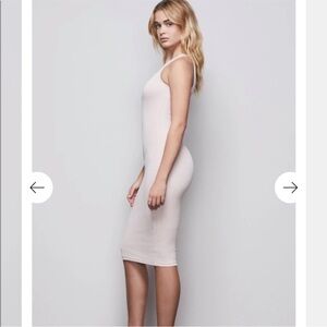 Good American pale pink ribbed Fitted Sleeveless Tank Top